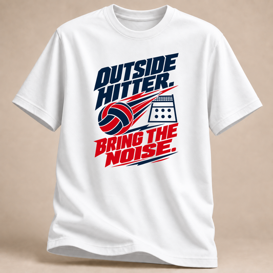 RÜCKRAUM – Outside Hitter Bring The Noise T-Shirt – Weiß