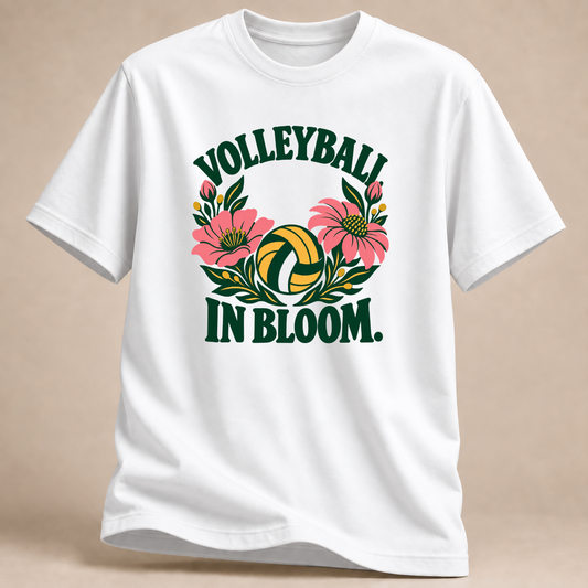 RÜCKRAUM – Volleyball In Bloom T-Shirt – Weiß