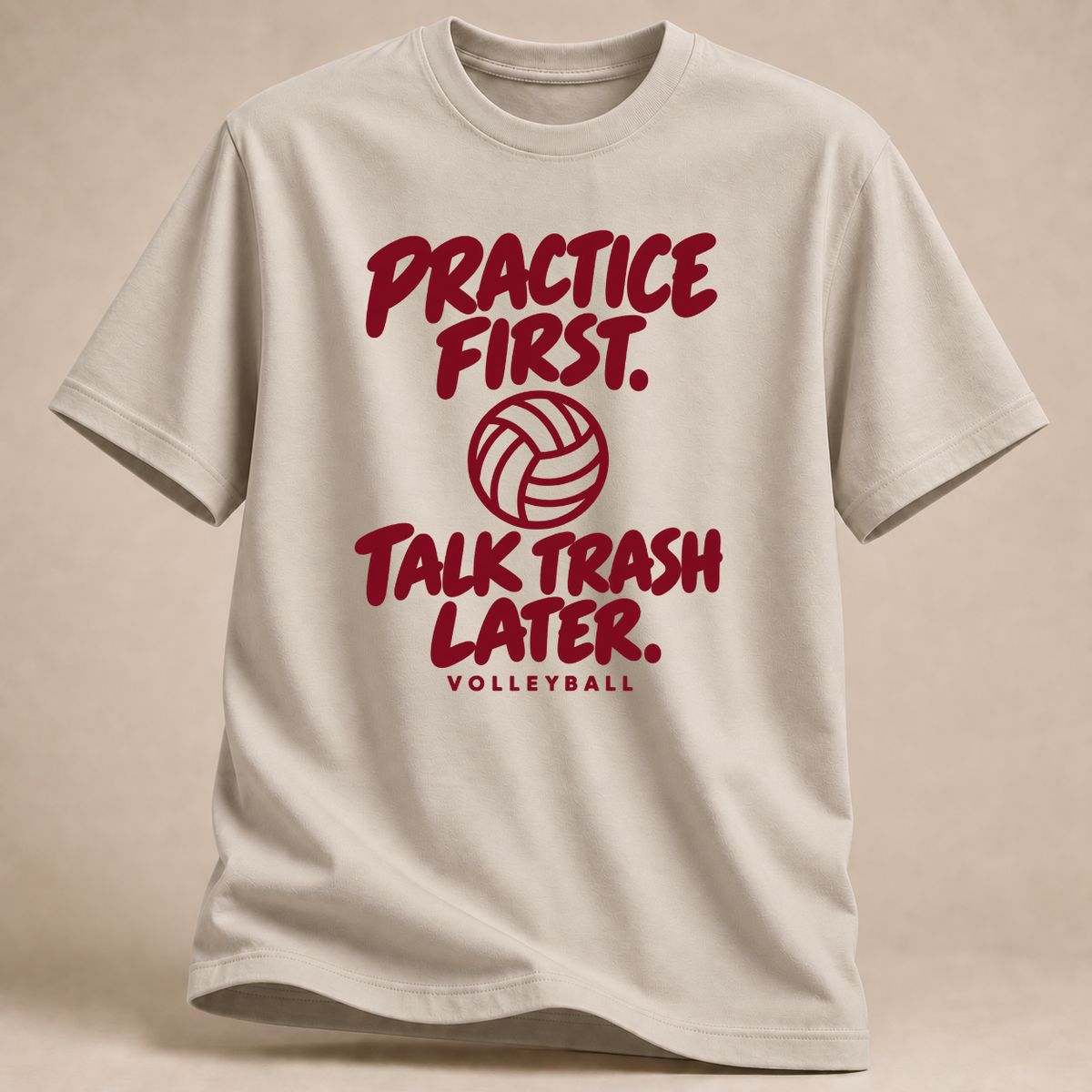 RÜCKRAUM – Practice First Talk Trash Later T-Shirt – Sand