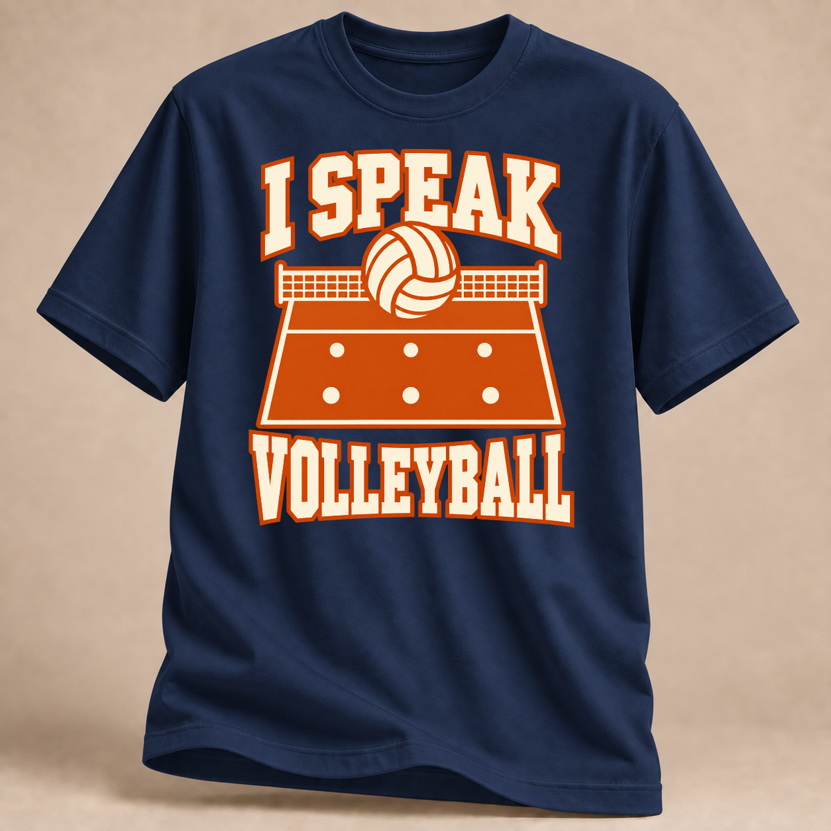 RÜCKRAUM – I Speak Volleyball Court T-Shirt – Marineblau