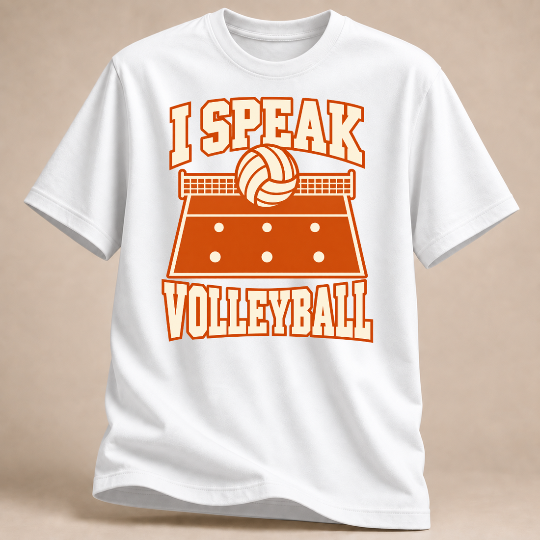 RÜCKRAUM – I Speak Volleyball Court T-Shirt – Weiß