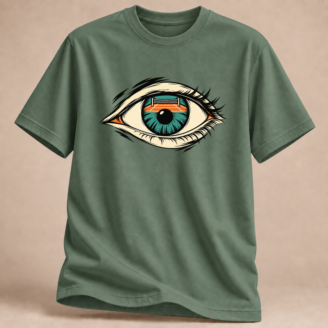 RÜCKRAUM – Volleyball im Blick T-Shirt – Militärgrün