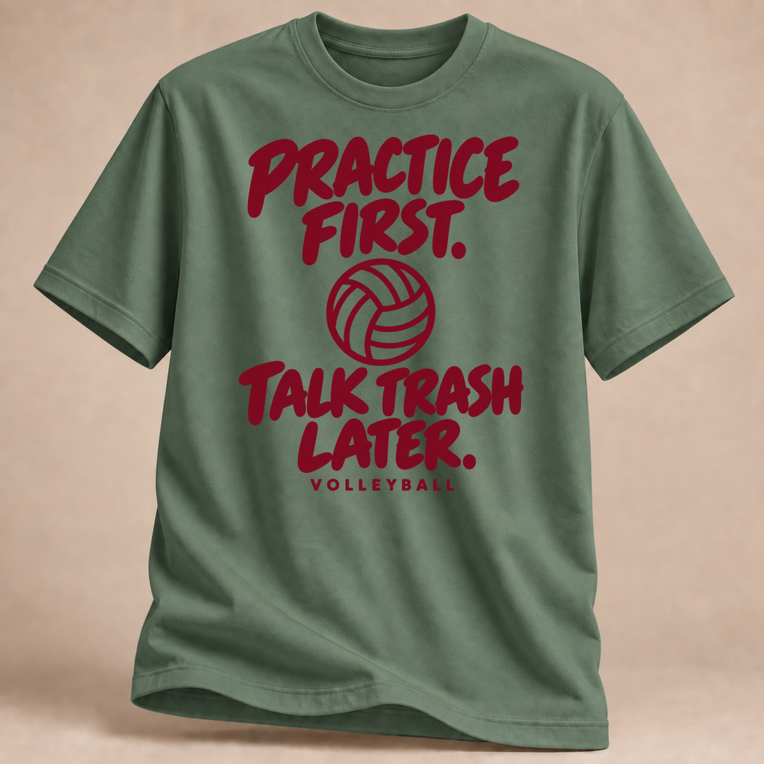 RÜCKRAUM – Practice First Talk Later T-Shirt – Militärgrün