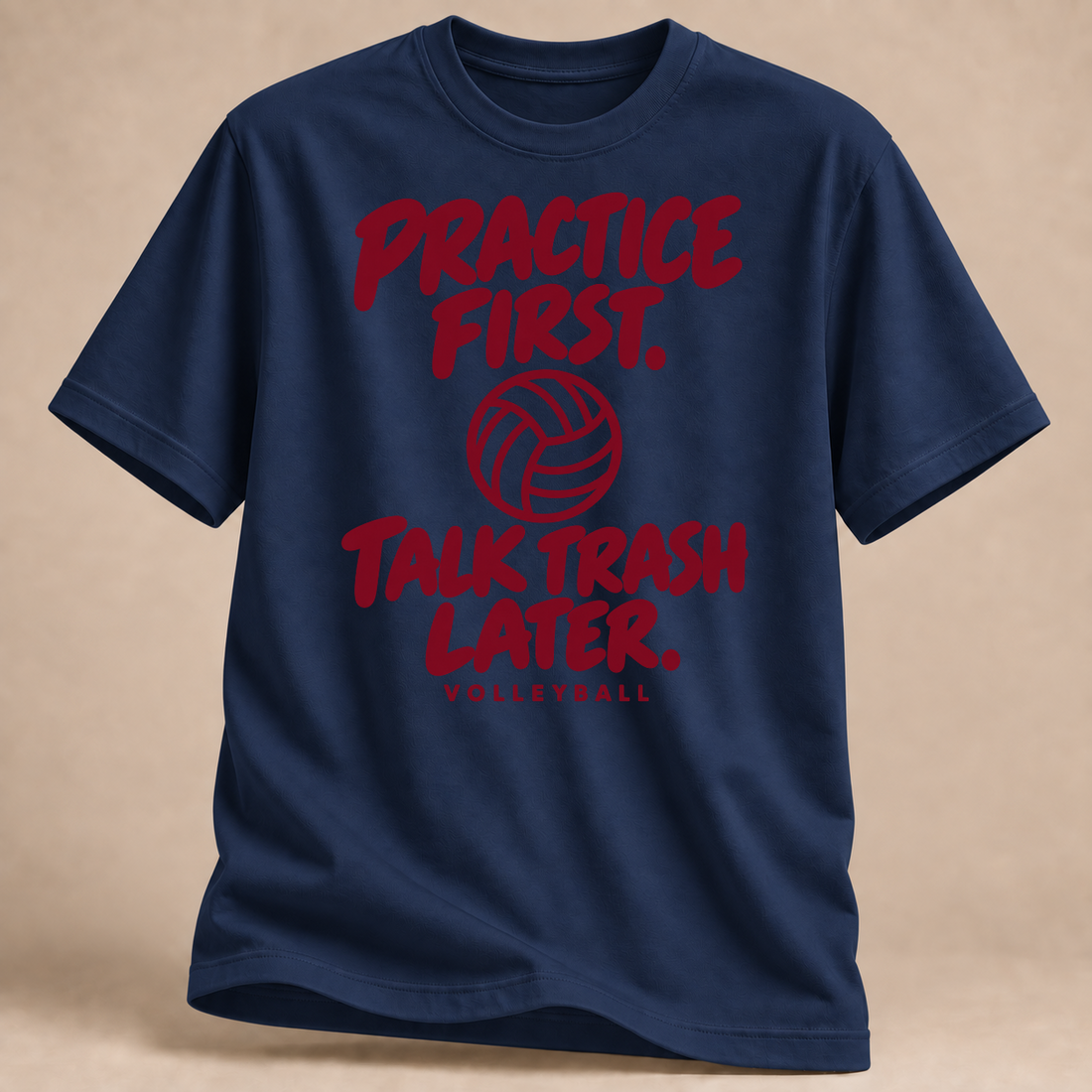 RÜCKRAUM – Practice First Talk Later T-Shirt – Marineblau