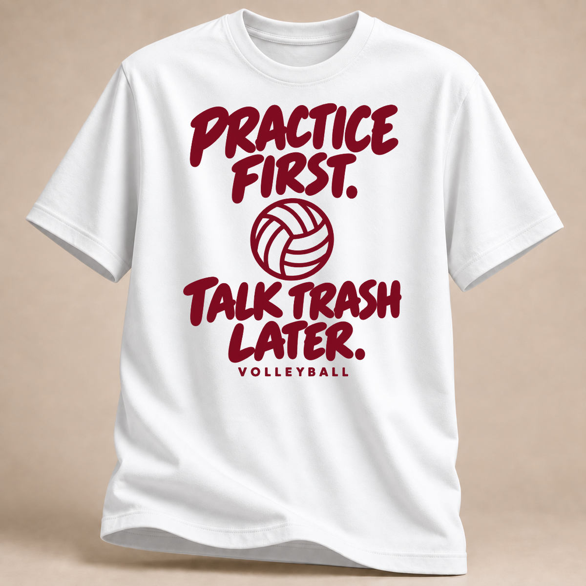 RÜCKRAUM – Practice First Talk Later T-Shirt – Weiß