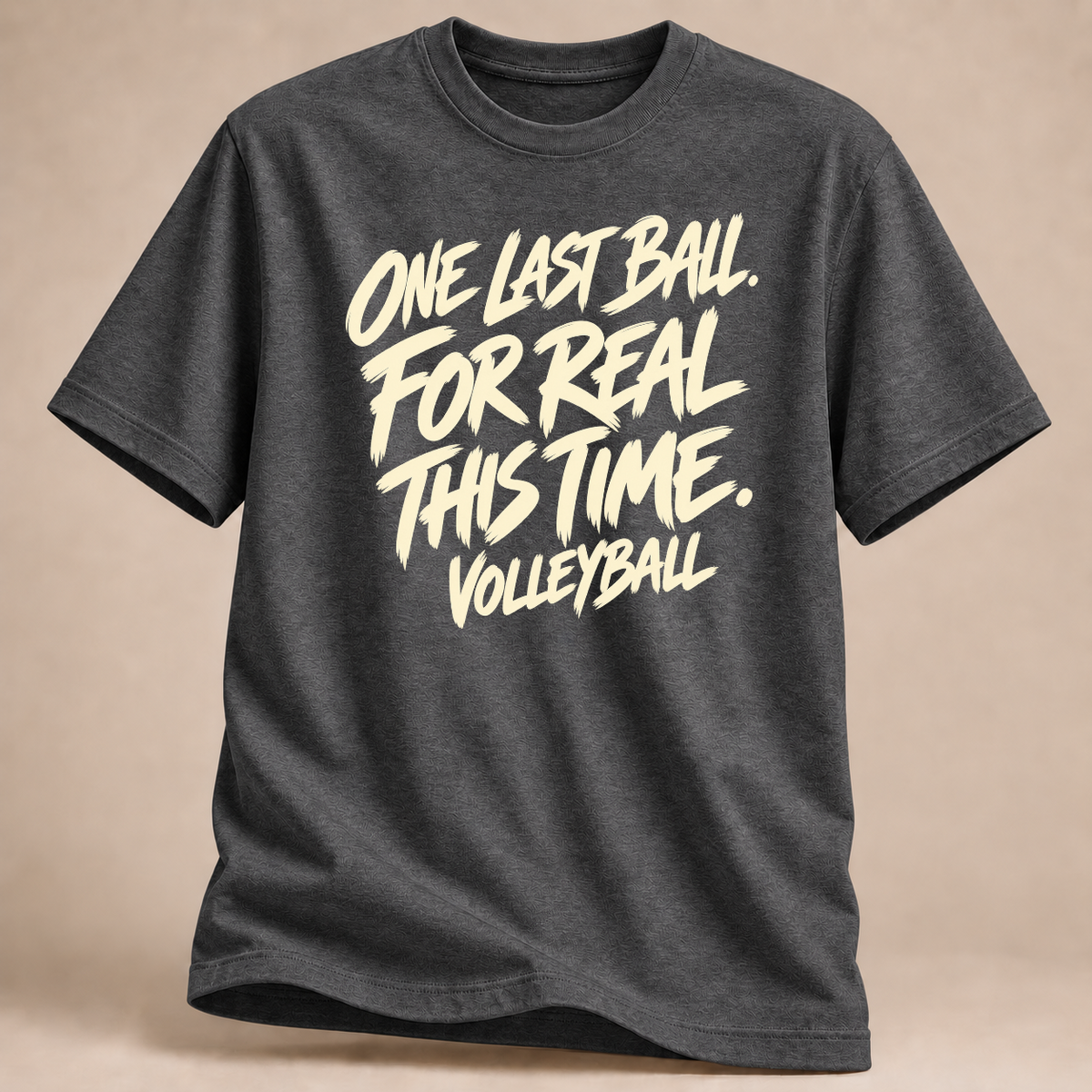 RÜCKRAUM – One Last Ball handgeschrieben T-Shirt – Dunkelgrau meliert