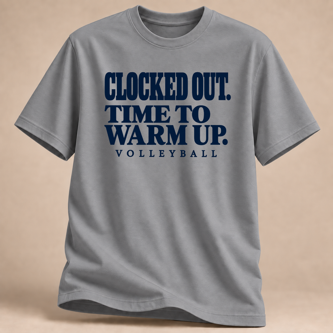 RÜCKRAUM – Clocked Out Time To Warm Up T-Shirt – Sportgrau meliert