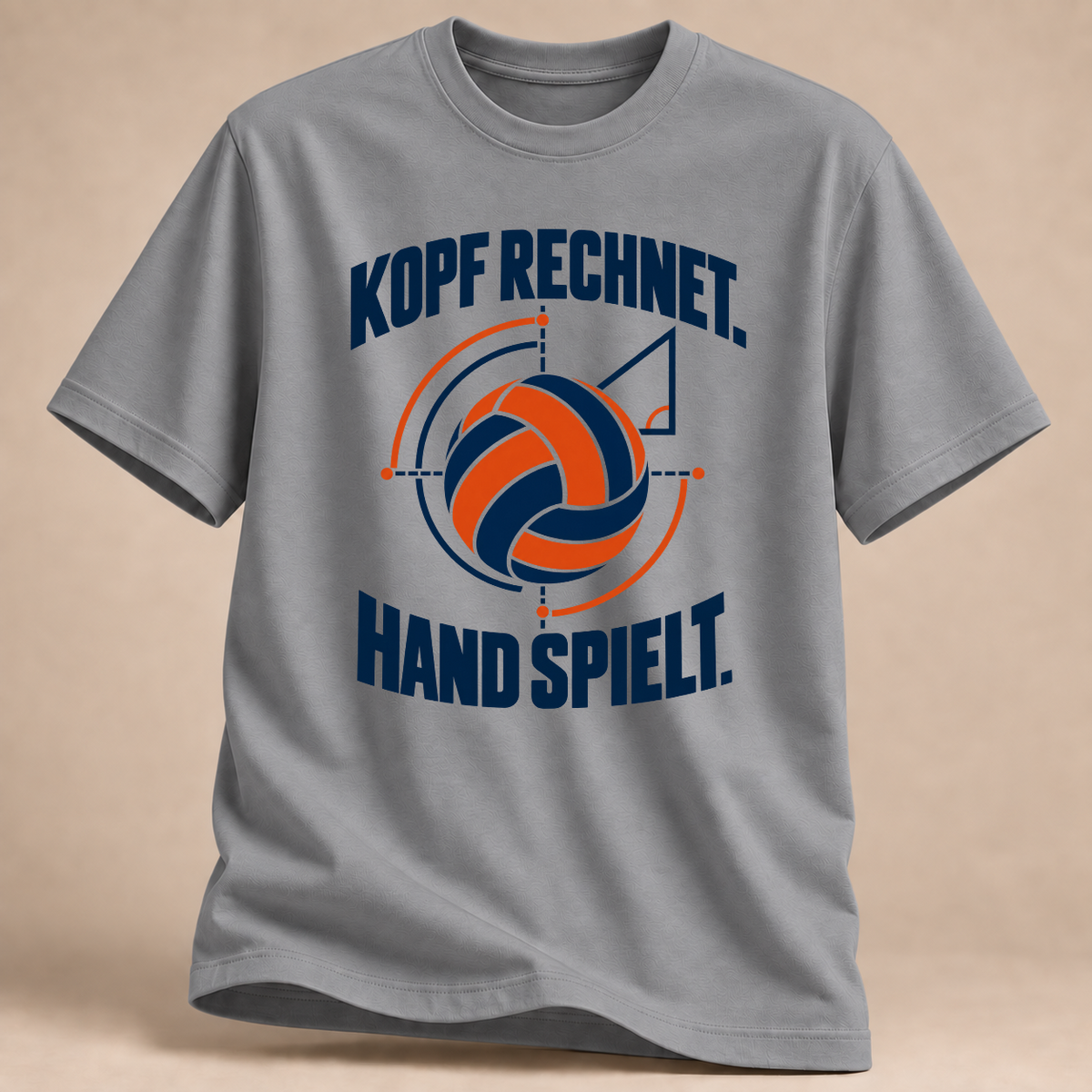 RÜCKRAUM – Kopf rechnet Hand spielt T-Shirt – Sportgrau meliert