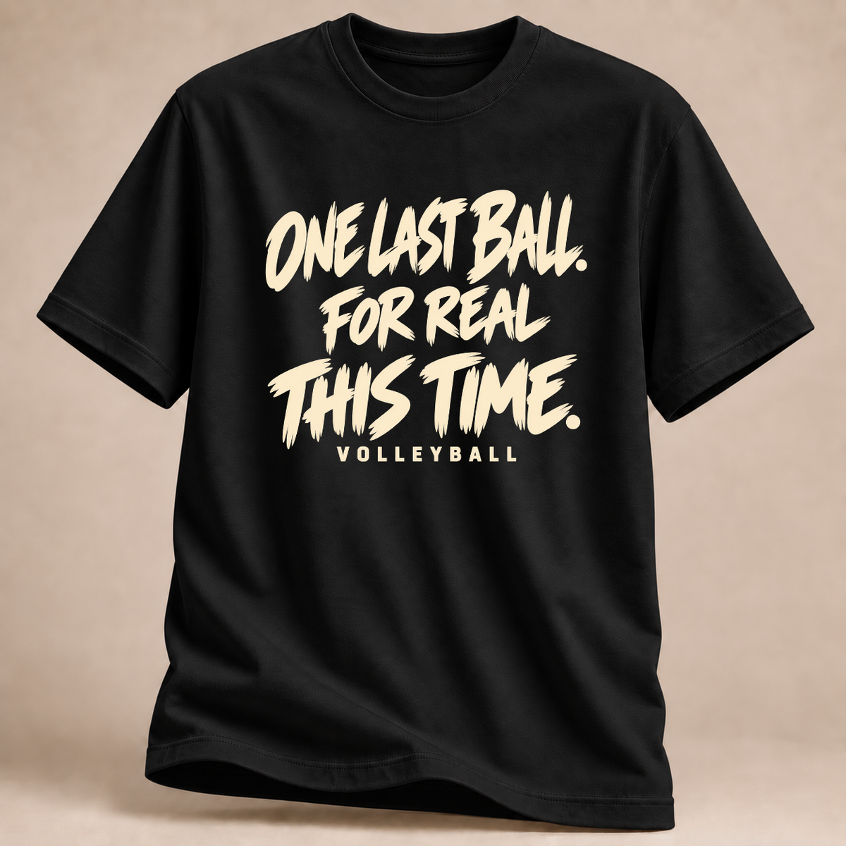 RÜCKRAUM – One Last Ball Retro-Schrift T-Shirt – Schwarz
