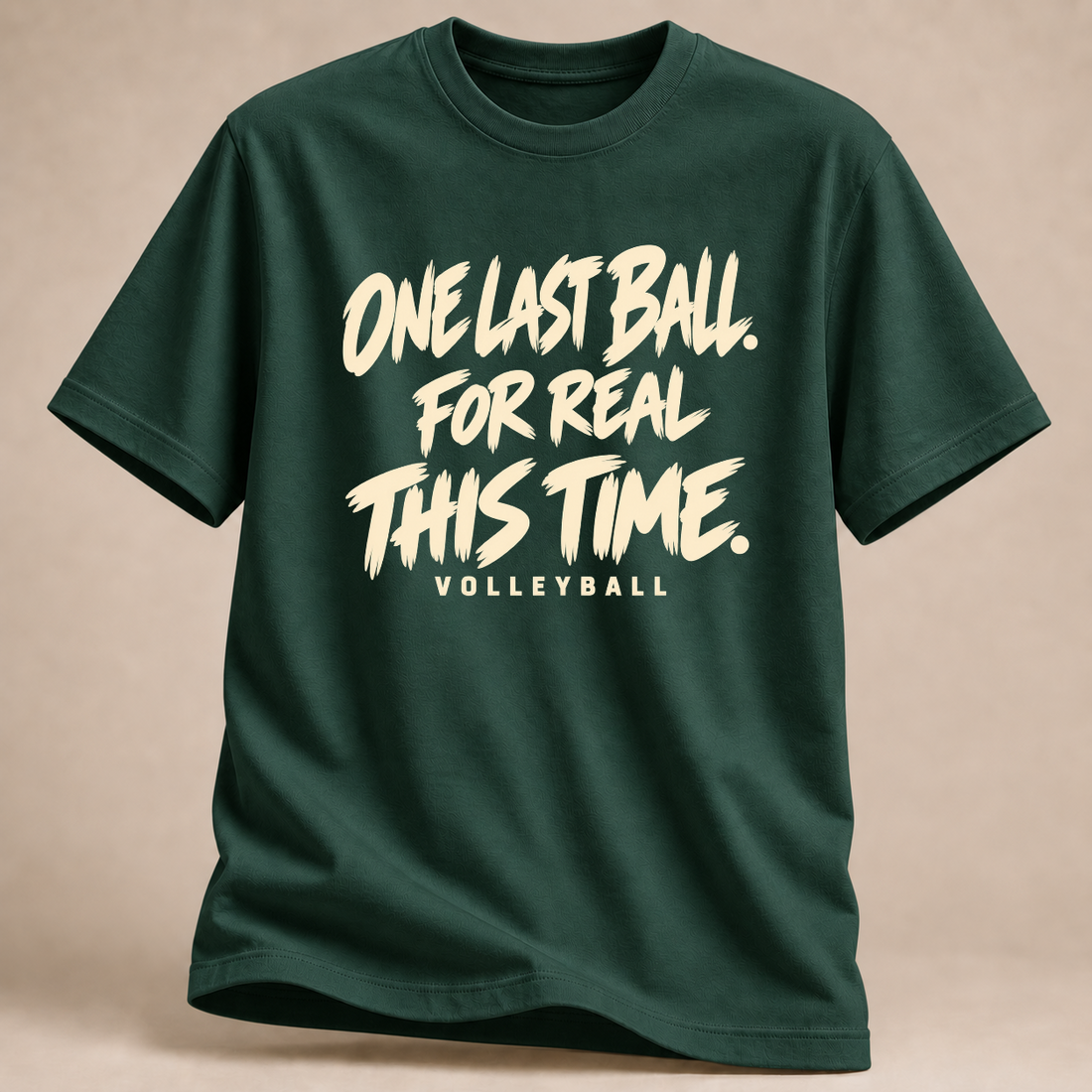 RÜCKRAUM – One Last Ball Retro-Schrift T-Shirt – Waldgrün