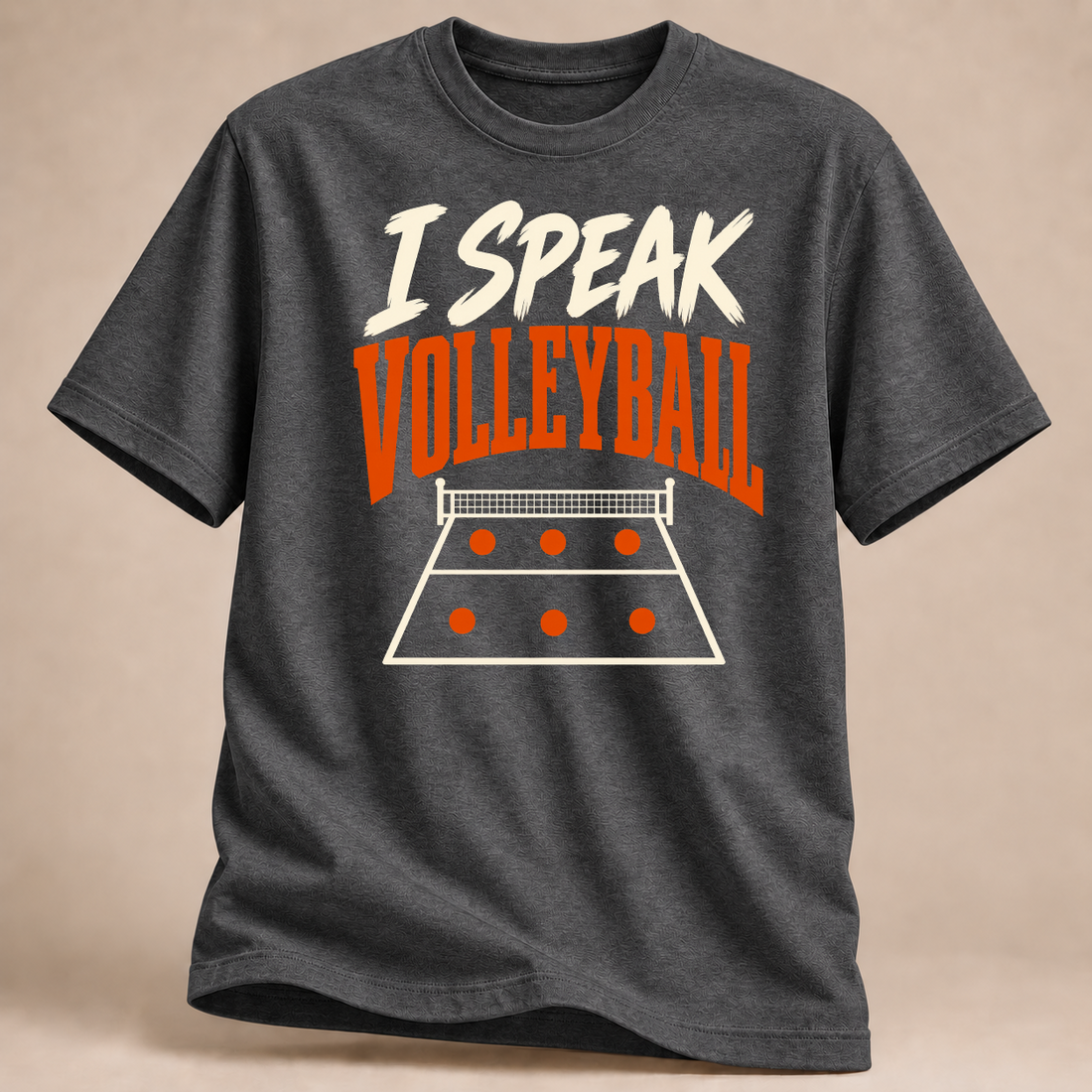 RÜCKRAUM – I Speak Volleyball T-Shirt – Dunkelgrau meliert