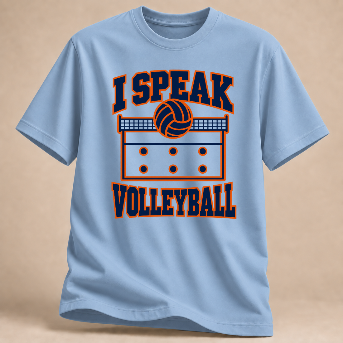 RÜCKRAUM – I Speak Volleyball Retro T-Shirt – Hellblau