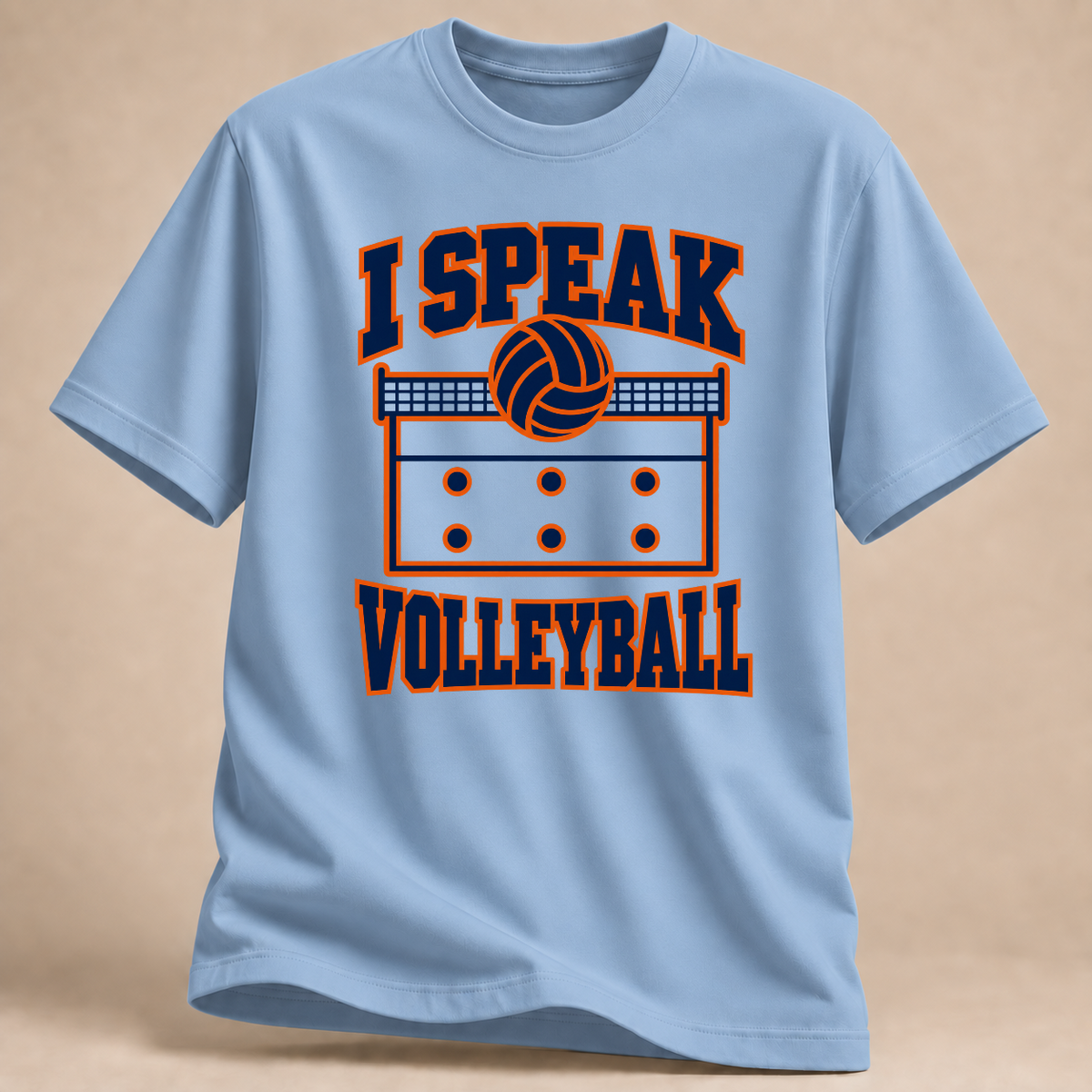 RÜCKRAUM – I Speak Volleyball Retro T-Shirt – Hellblau
