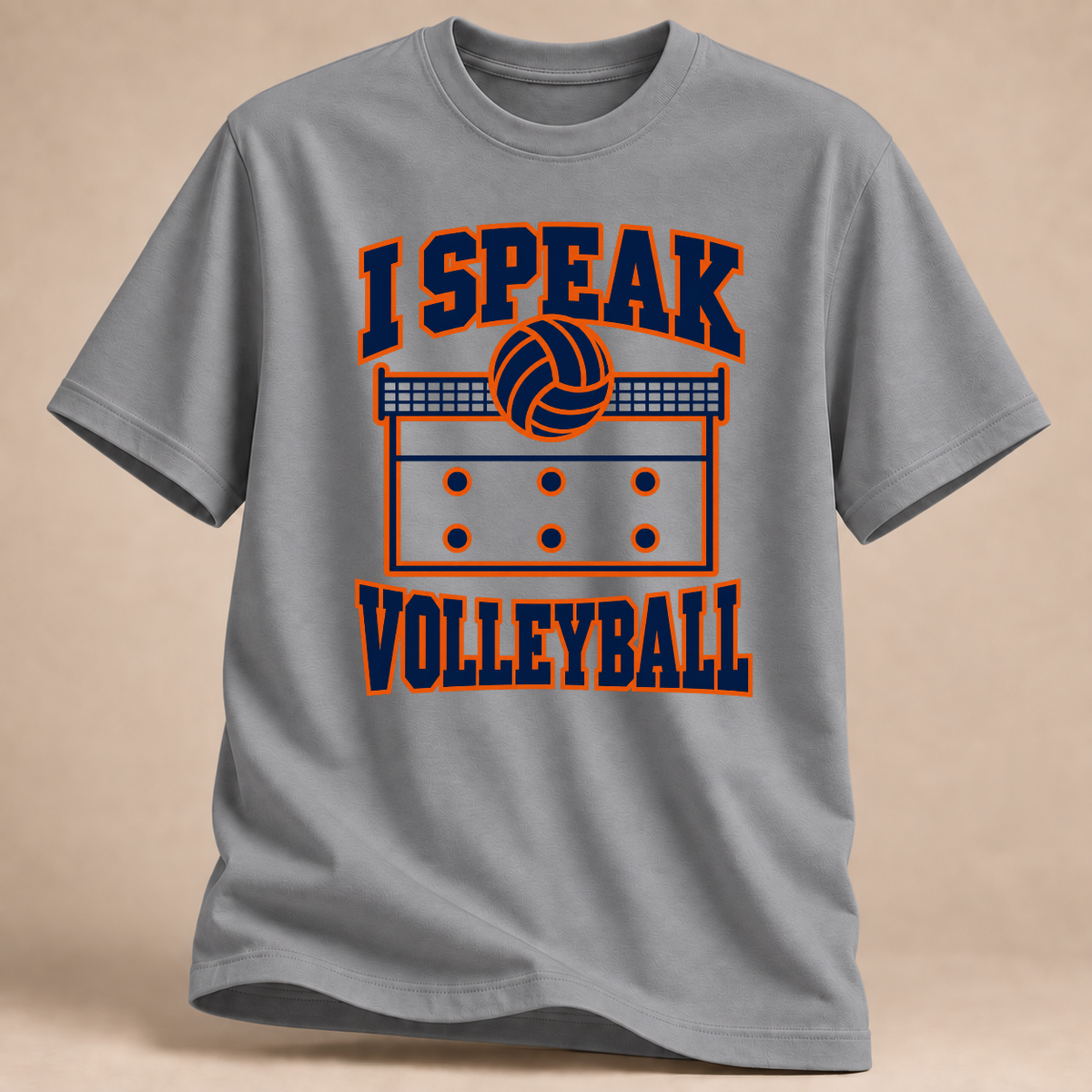 RÜCKRAUM – I Speak Volleyball Retro T-Shirt – Sportgrau meliert