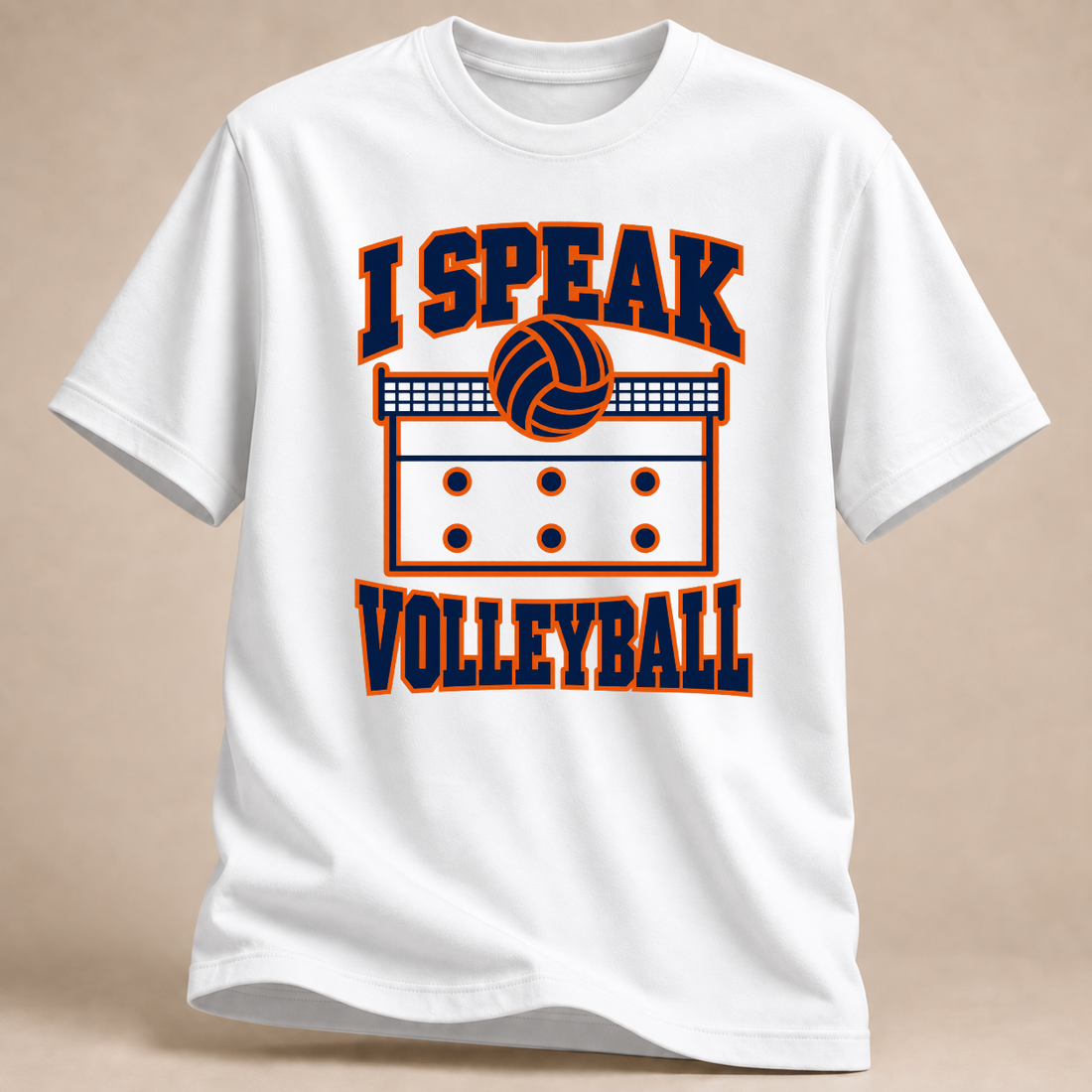 RÜCKRAUM – I Speak Volleyball Retro T-Shirt – Weiß