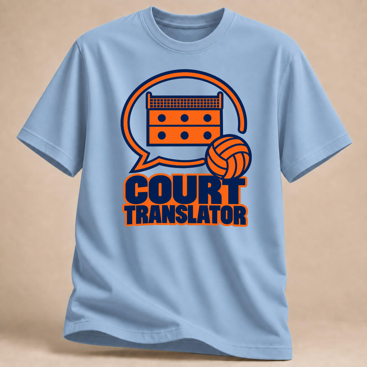 RÜCKRAUM – Court Translator Sprechblase T-Shirt – Hellblau