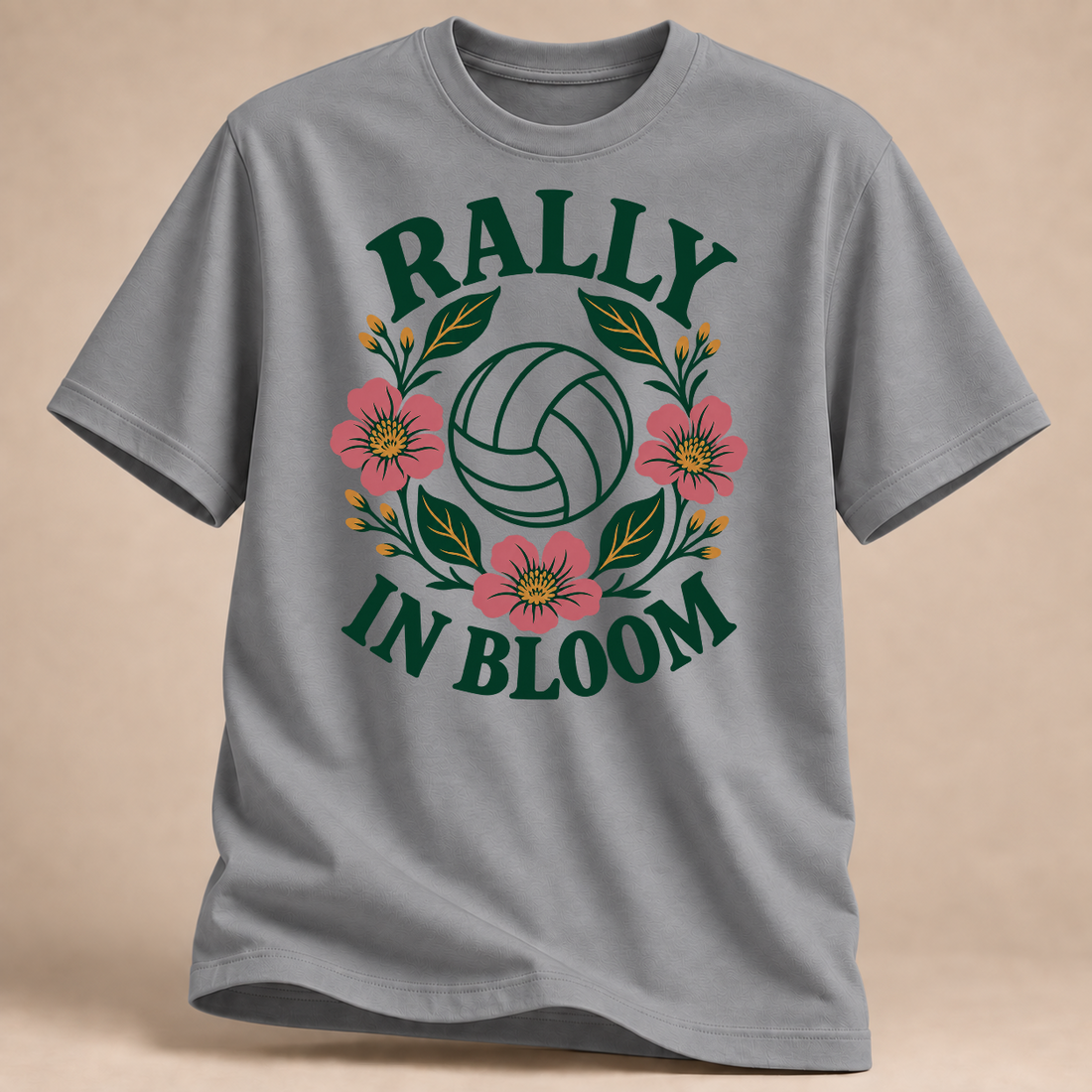 RÜCKRAUM – Rally In Bloom T-Shirt – Sportgrau meliert
