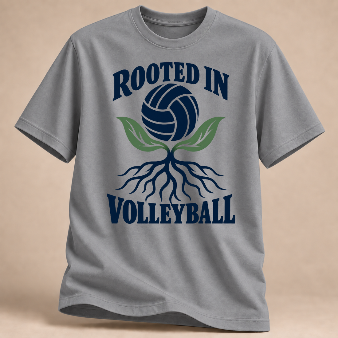 RÜCKRAUM – Rooted In Volleyball T-Shirt – Sportgrau meliert