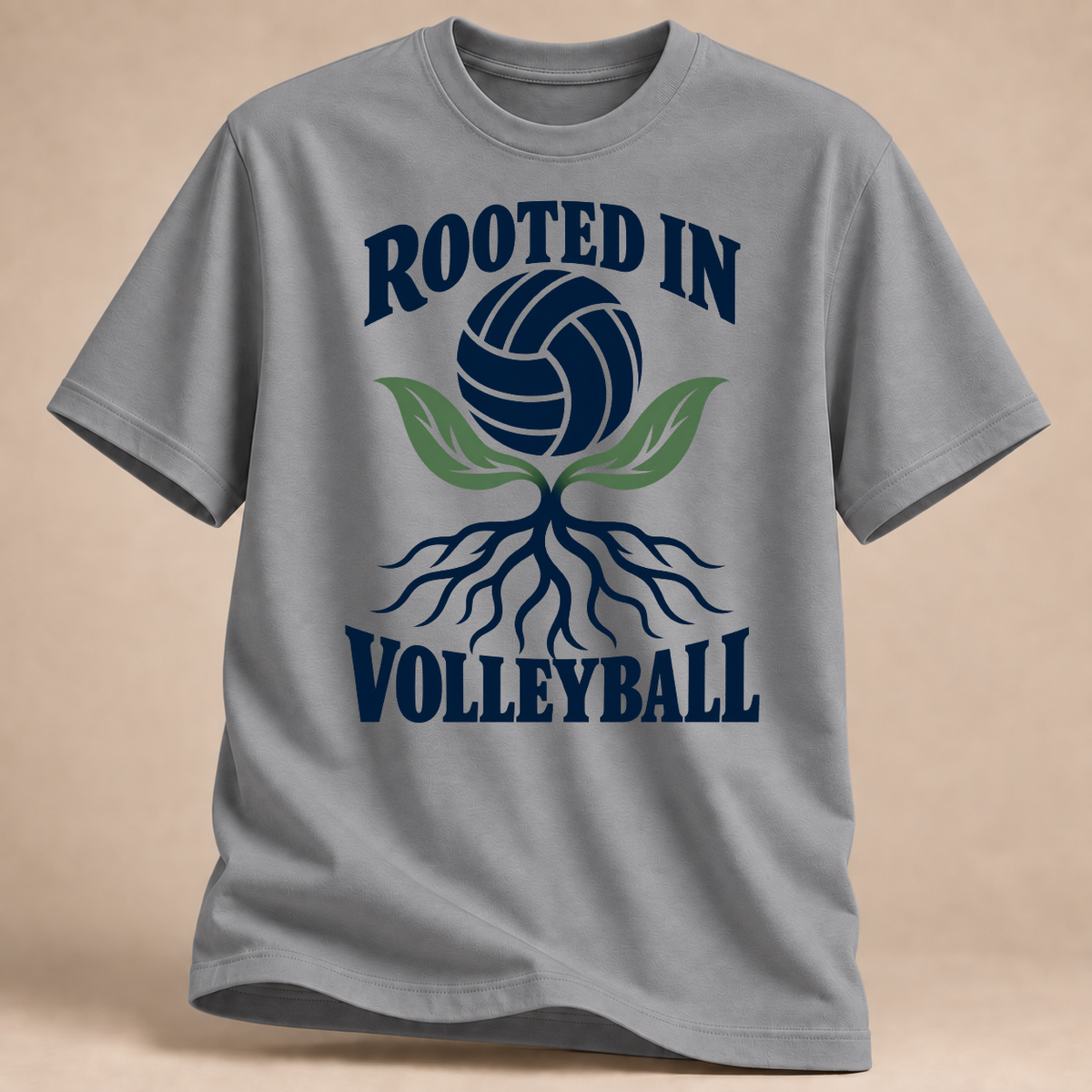 RÜCKRAUM – Rooted In Volleyball T-Shirt – Sportgrau meliert