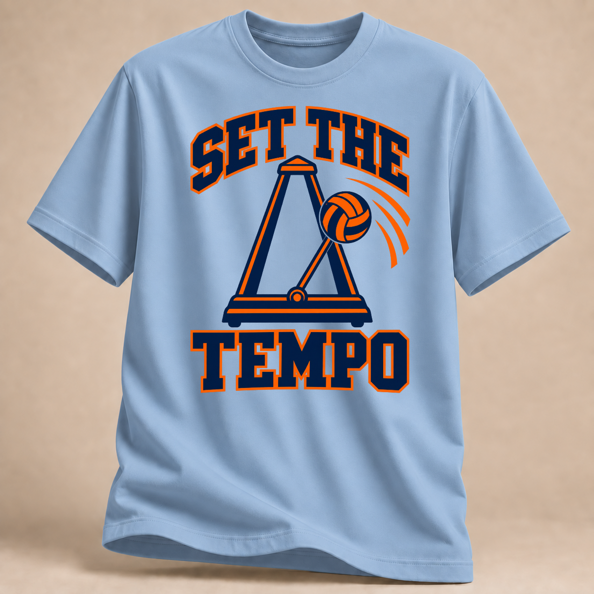RÜCKRAUM – Set The Tempo T-Shirt – Hellblau