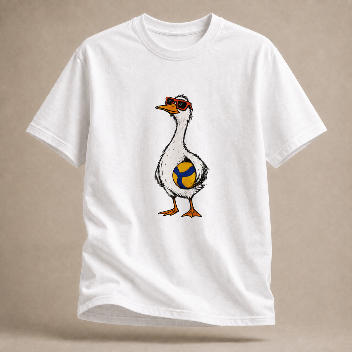 Gans mit Volleyball T-Shirt