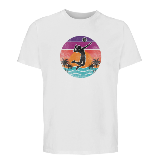 Sunset Spike Volleyball Shirt in Weiß